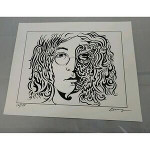 Levy "Revolution Number 9" signed blotter art John Lennon- Magic art Club